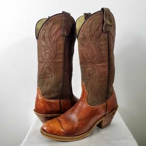 Vintage made in USA Leather Western Cowboy Distressed
